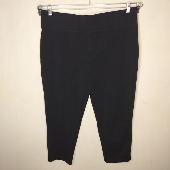 LOGO Lori Goldstein Crop Pant Legging Stretch Pull On - Picture 1 of 6